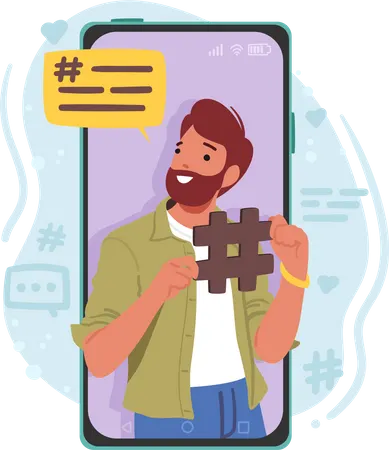 Social Media Promotion  Illustration