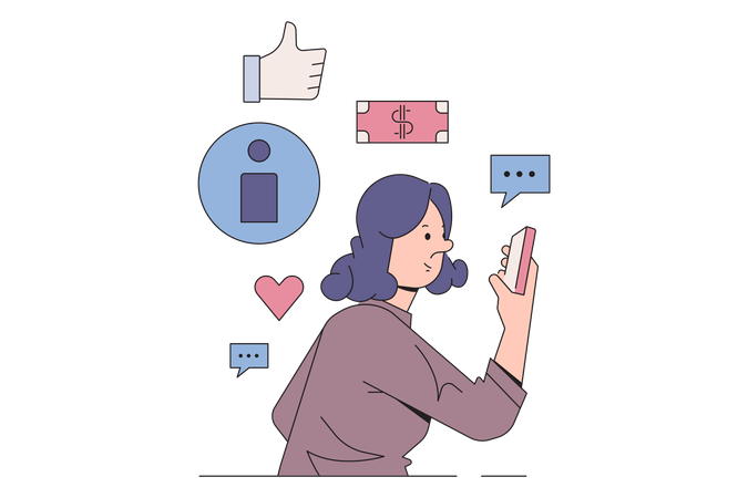 Social media Reaction  Illustration