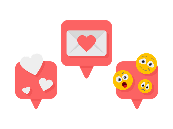 Social Media Reaction  Illustration