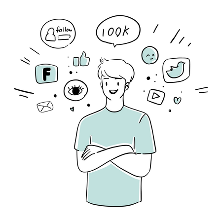 Social media reaction  Illustration