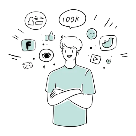 Social media reaction  Illustration