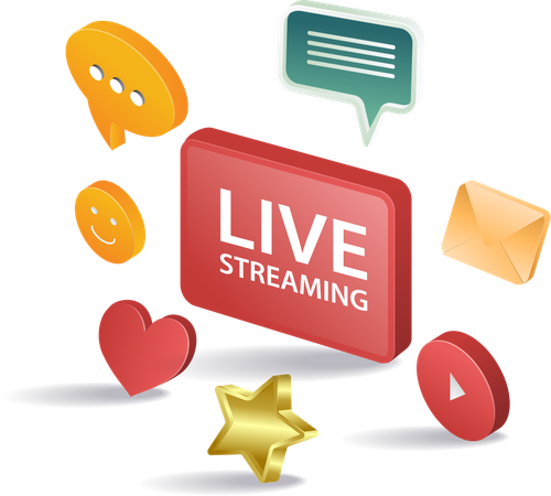 Social media sales live streaming  Illustration