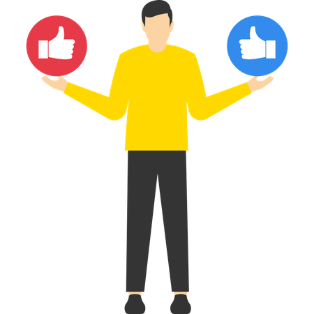 Social media satisfaction poll  Illustration