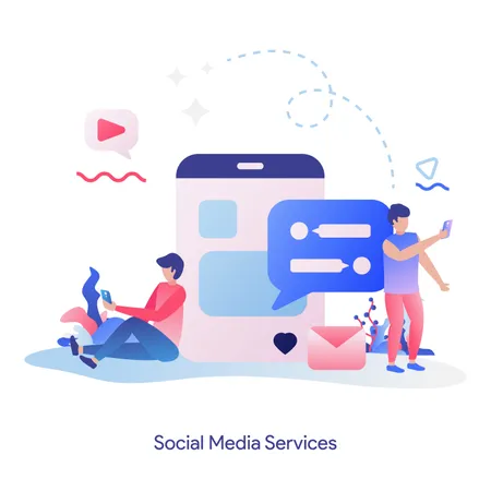 Social Media services  Illustration