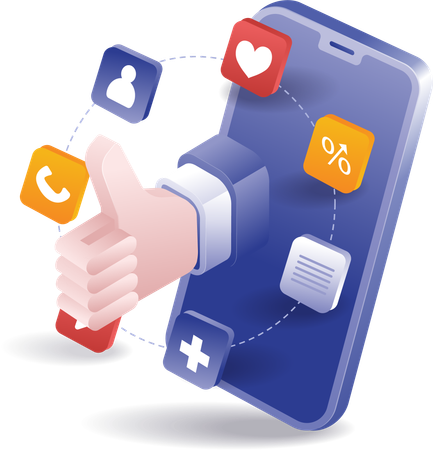 Social media smartphone applications  Illustration