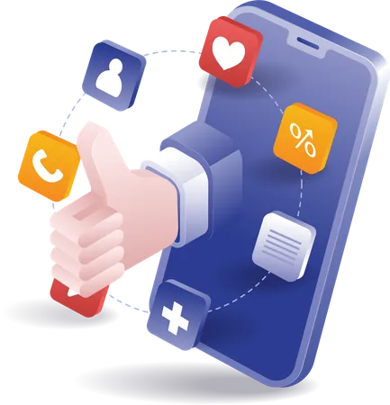 Social media smartphone applications  Illustration