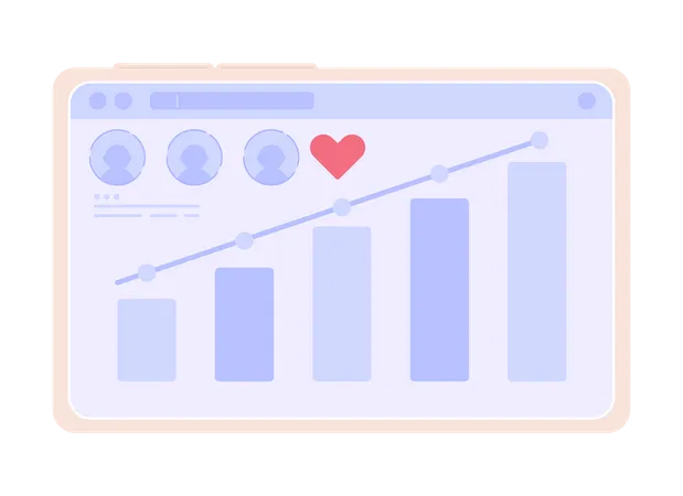 Social-Media-Statistiken auf dem Tablet überwachen  Illustration