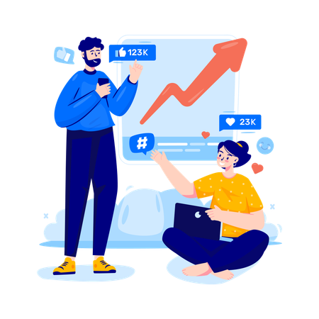 Social media team  Illustration