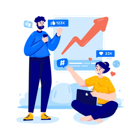 Social media team  Illustration