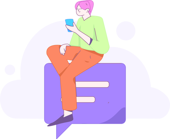 Social Media User  Illustration