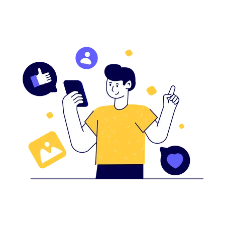 Social Media user  Illustration