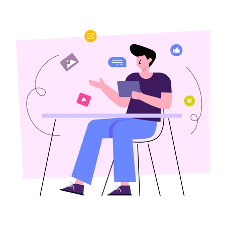 Social Media User  Illustration