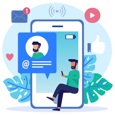 Social Media User  Illustration