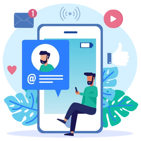 Social Media User  Illustration