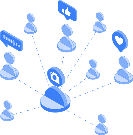 Social media user network  Illustration