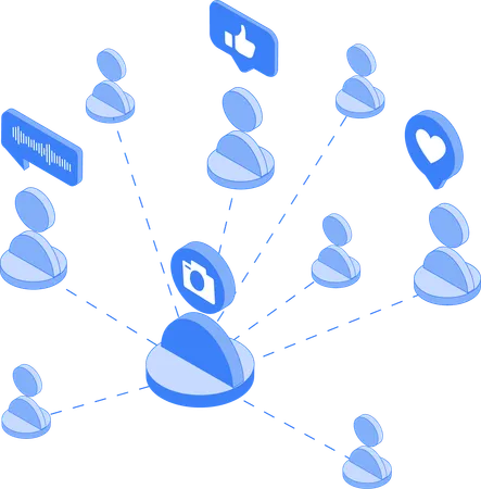 Social media user network  Illustration