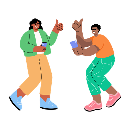 Social media users making video  Illustration