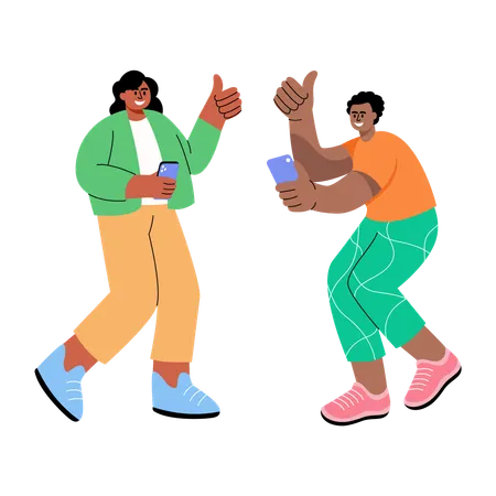 Social media users making video  Illustration