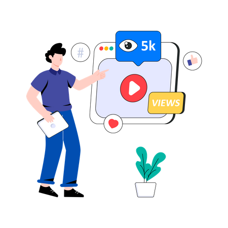 Social Media Views  Illustration