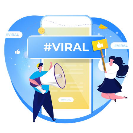 Social media viral content Illustration