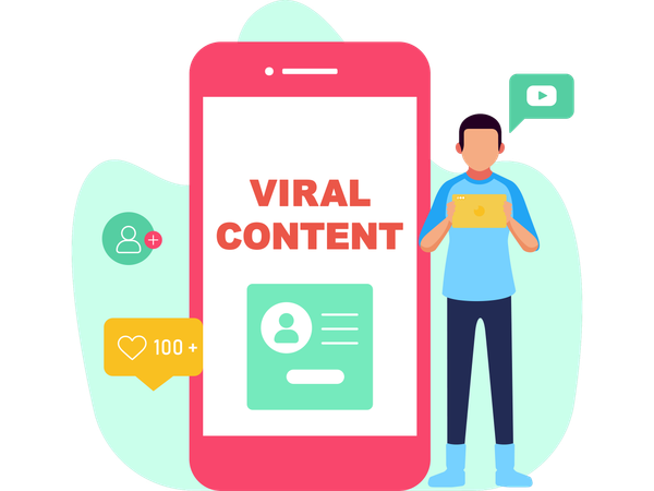 Social media Viral Content  Illustration