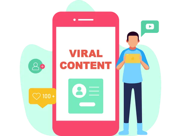 Social media Viral Content  Illustration