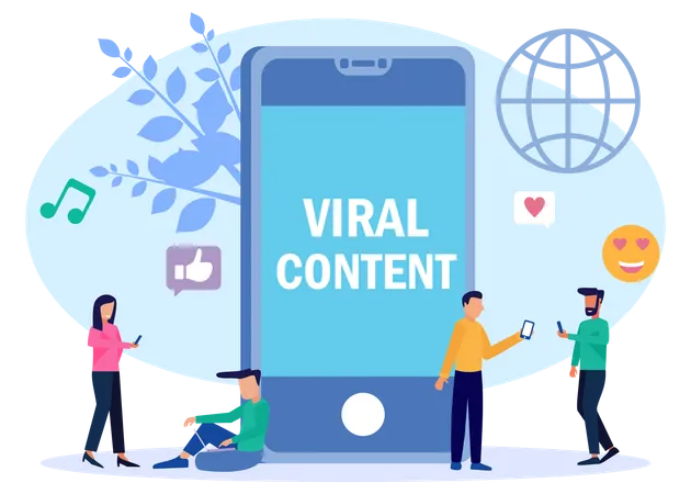 Social Media Viral Post  Illustration