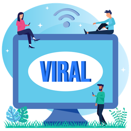 Social Media Viral Post  Illustration