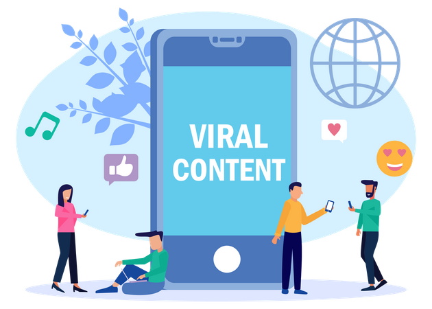 Social Media Viral Post  Illustration