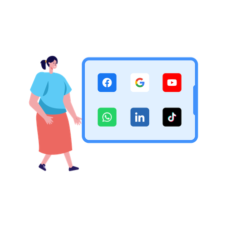Social Media Web Marketing  Illustration