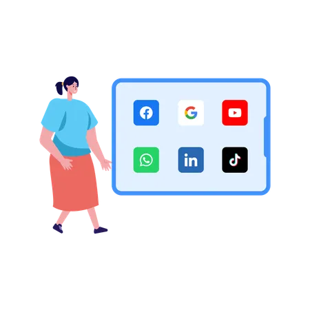 Social Media Web Marketing  Illustration