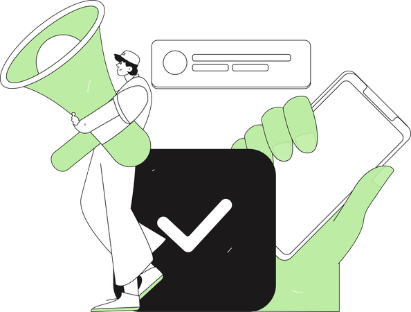 Werbung in sozialen Medien  Illustration