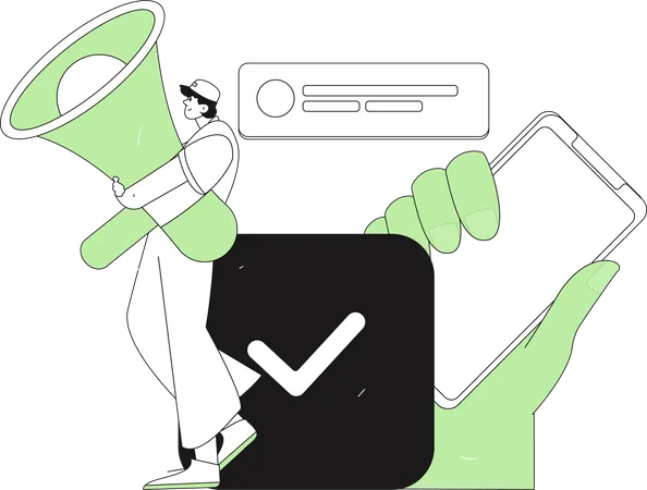Werbung in sozialen Medien  Illustration