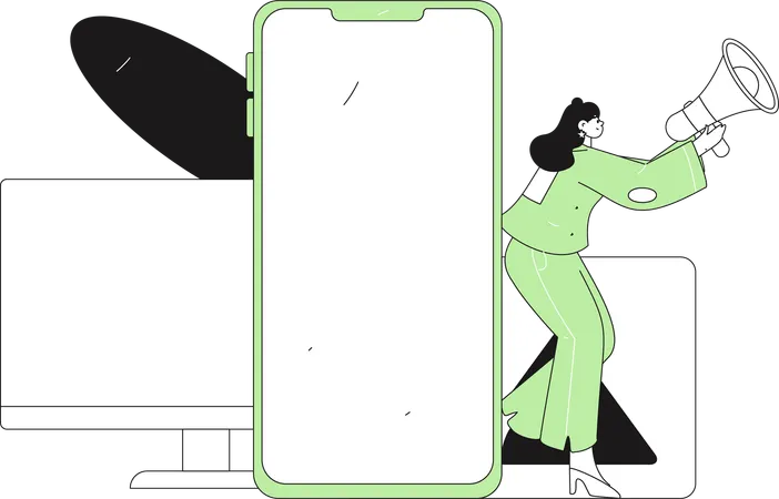 Werbung in sozialen Medien  Illustration