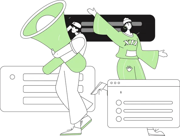 Werbung in sozialen Medien  Illustration