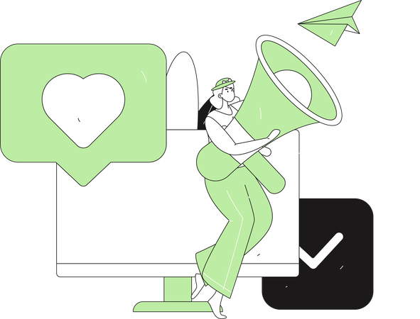 Werbung in sozialen Medien  Illustration