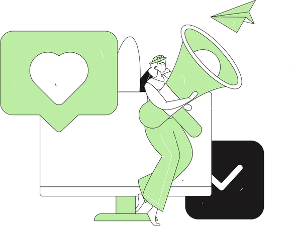 Werbung in sozialen Medien  Illustration