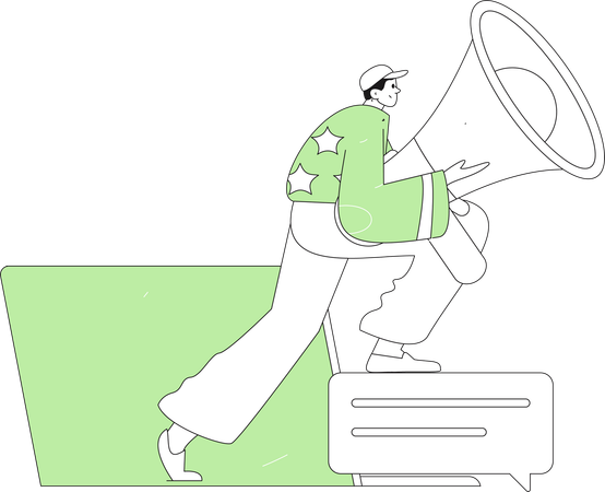 Werbung in sozialen Medien  Illustration