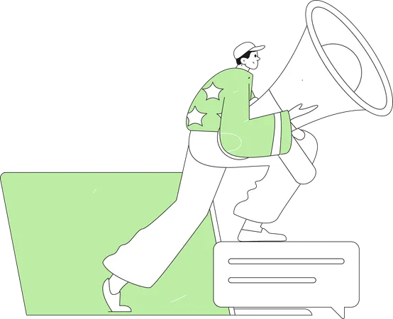 Werbung in sozialen Medien  Illustration