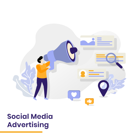 Werbung in sozialen Medien  Illustration