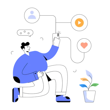 Social Network app  Illustration