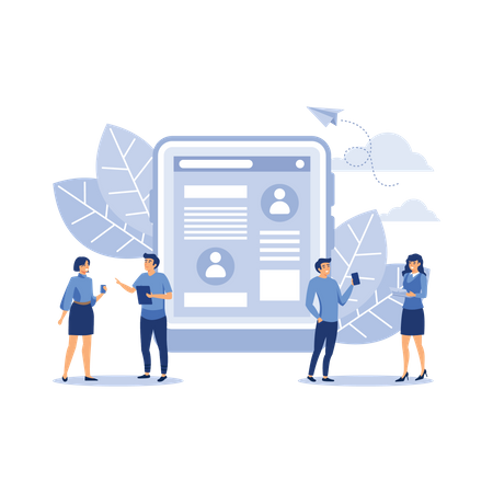 Social network app  Illustration