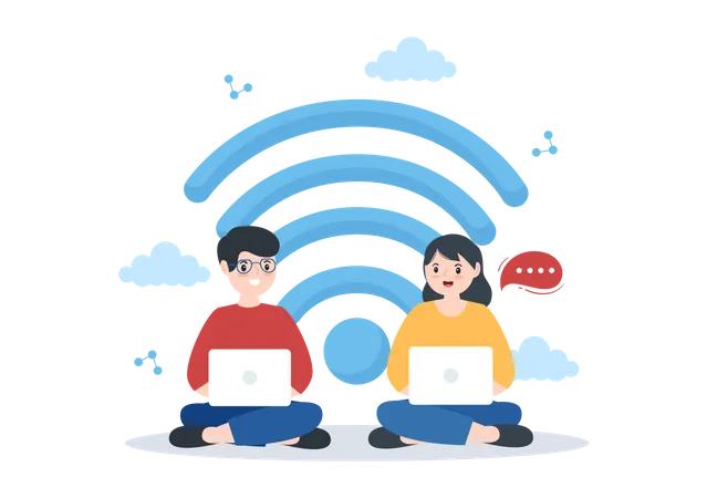 Social network connection  Illustration