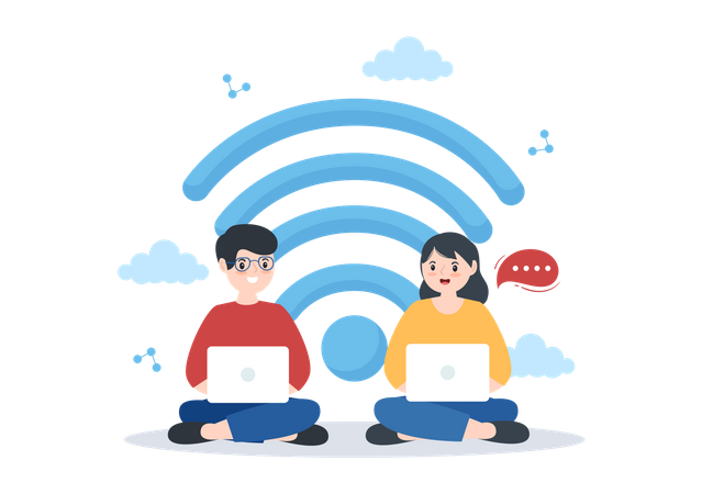 Social network connection  일러스트레이션