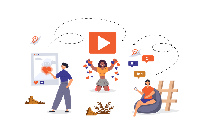 Social network  일러스트레이션
