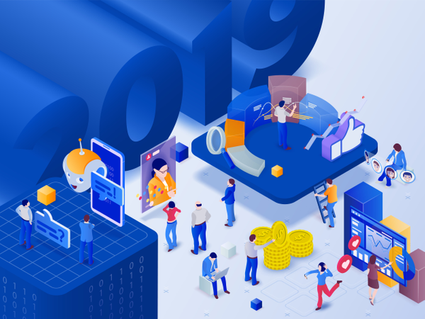 Social networks trends 2019  Illustration