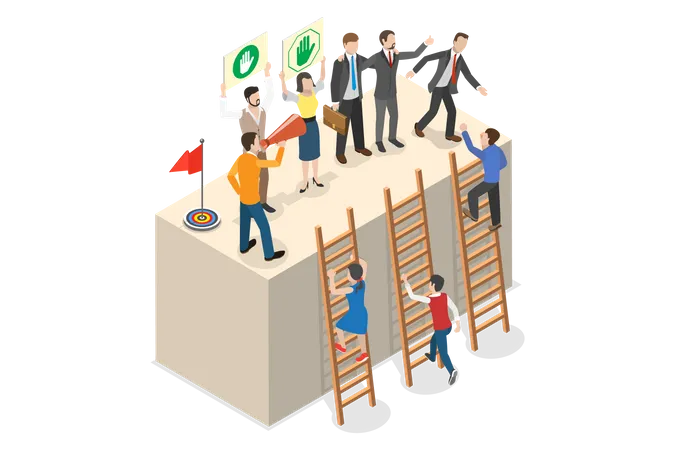 3 D Isometric Flat Vector Conceptual Illustration Of Social Solidarity Awareness Of Shared Interests Objectives Standards Illustration