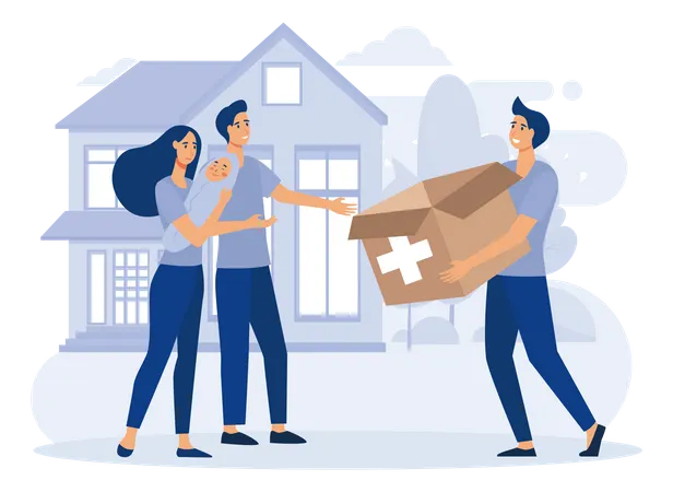 Social support for people in need  Illustration