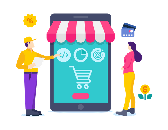 Société de marketing SEO pour le M-commerce  Illustration