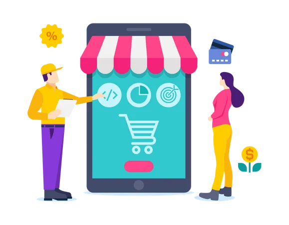 Société de marketing SEO pour le M-commerce  Illustration